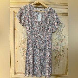 LOFT Petite Floral Smocked Waist Dress – Size 00P (NWT)